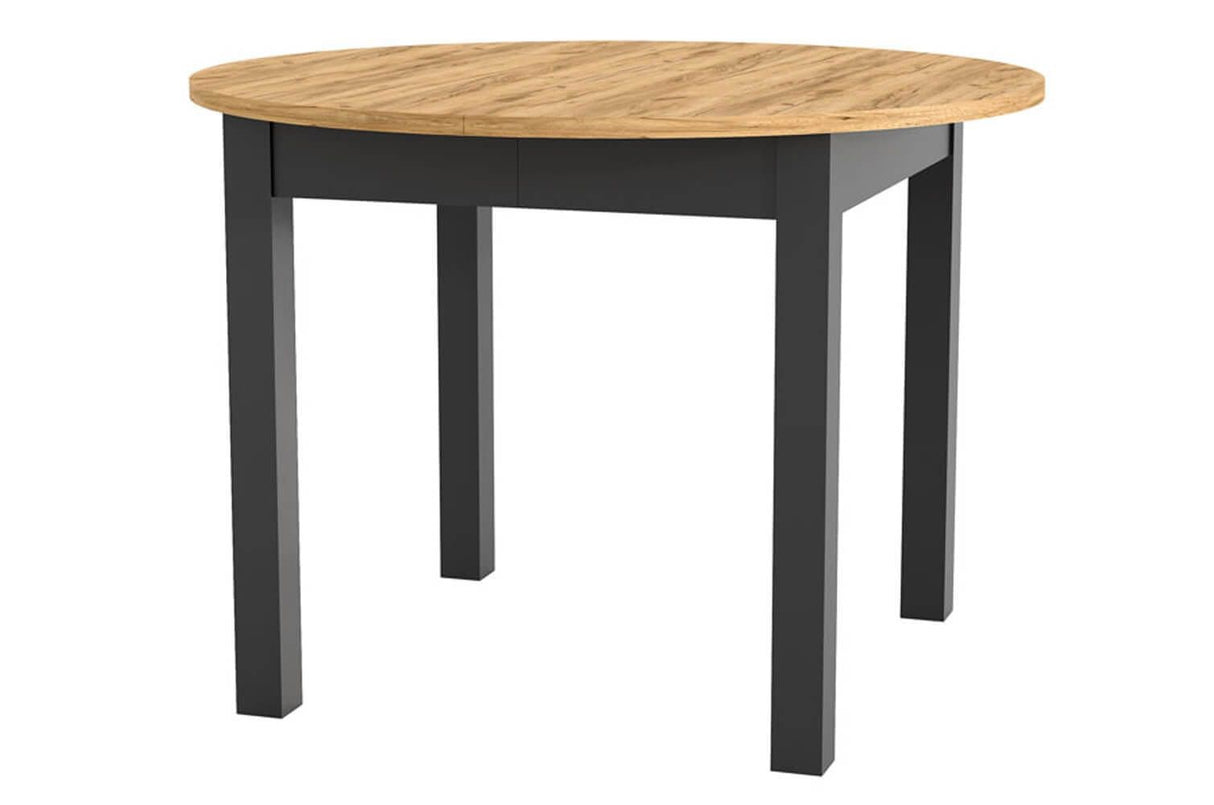 Laurent Black And Oak Effect Round Extending Dining Table - SZY-INDS2