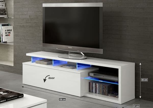 Illumin White Soft Gloss TV Cabinet Entertainment Unit 026630BO