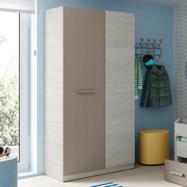 Martina White & Grey Ash 2 Door Wardrobe - 1S7437Y