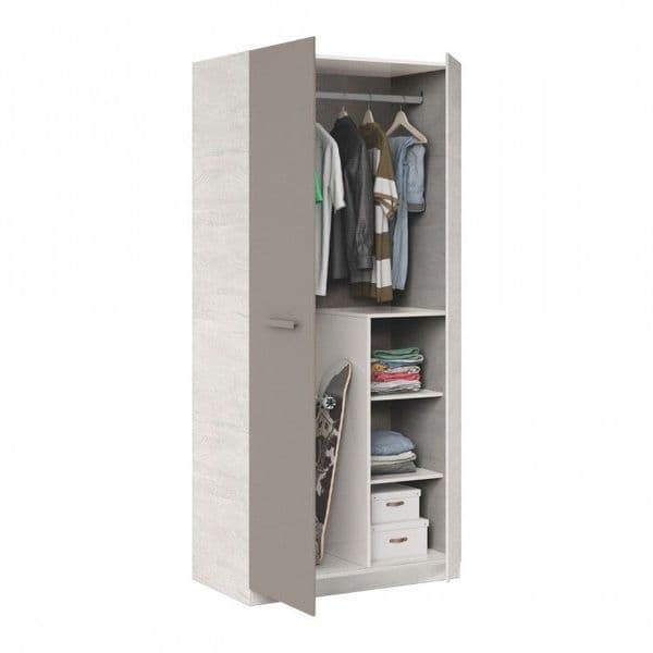 Martina White & Grey Ash 2 Door Wardrobe - 1S7437Y