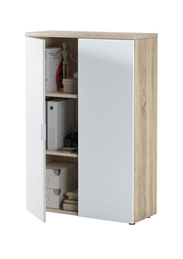 Princela White and Oak Storage Cupboard- 0F5655A