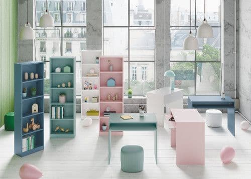 Dray Aqua Green Tall Narrow Bookcase Bookself - 005422J