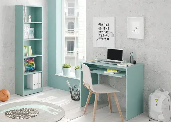 Dray Aqua Green Tall Narrow Bookcase Bookself - 005422J