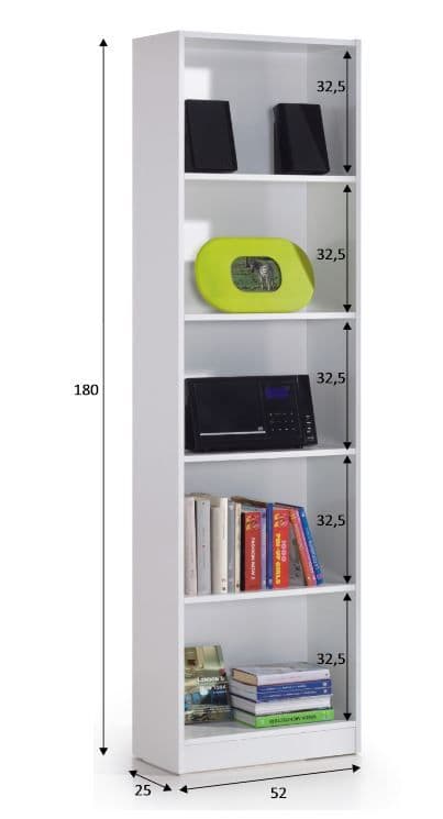 Dray Artic White Bookcase Bookself- 005422A