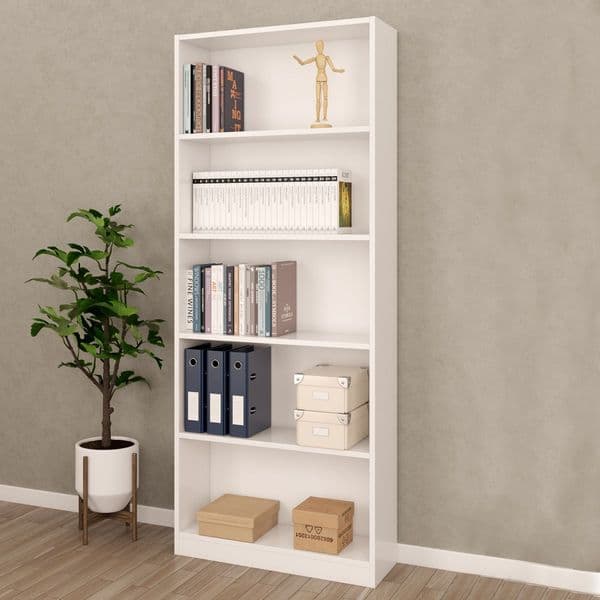 Dray Large Artic White Bookcase Bookshelf 005626A