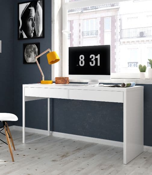 Dray Large White Computer Desk - 002315A