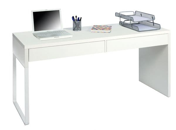 Dray Large White Computer Desk - 002315A