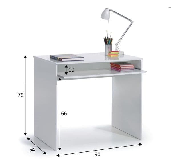 Dray Small Artic White Computer Desk-002314A