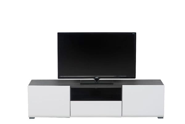 Reneese TV Cabinet in White Gloss and Black Entertainment Unit for TV up to 65 inch - 11008816