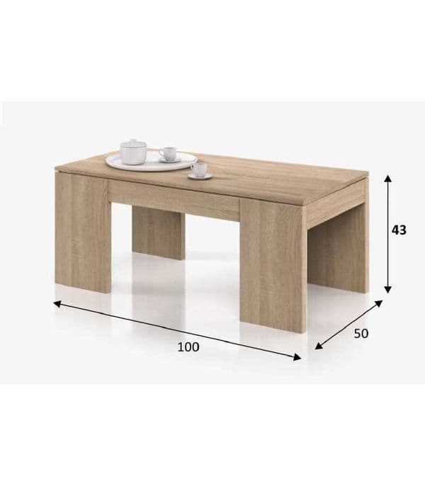 Kuba Oak Effect Coffee Table with Lift-up Storage- 01637G