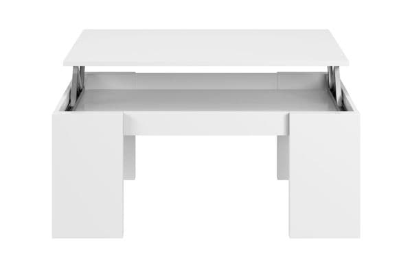 Kuba White Soft Gloss Coffee Table with Lift-up Storage-01637BO