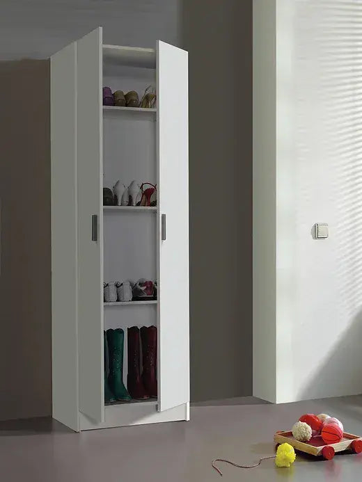 Multi Tall Arctic White 2 Door Universal Storage Utility Cupboard - 007144O
