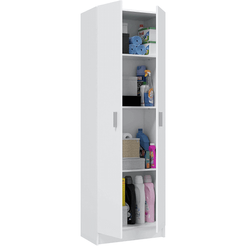 Multi Tall Arctic White 2 Door Universal Storage Utility Cupboard - 007144O