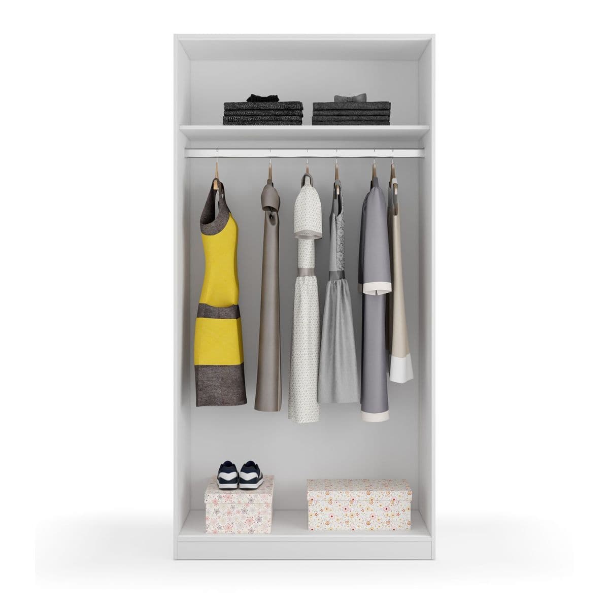 Dawn Slim Narrow Depth Sliding Wardrobe in White - MAX019O