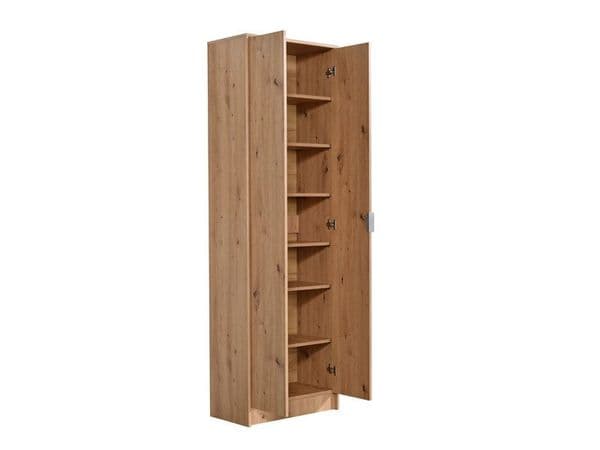 Pria Artisan Oak Effect Tall Multipurpose 2 Door Utility Shoe Storage Cupboard- 11008177