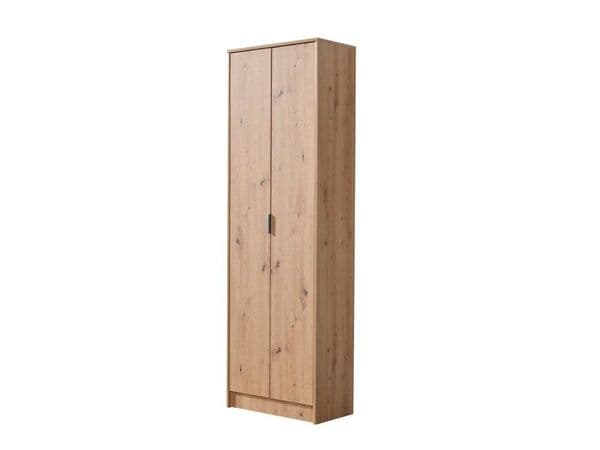 Pria Artisan Oak Effect Tall Multipurpose 2 Door Utility Shoe Storage Cupboard- 11008177