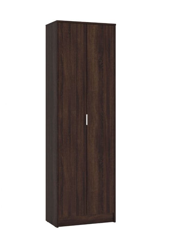 Pria Wenge Dark Brown Tall Multipurpose 2 Door Utility Shoe Storage Cupboard- 11011250