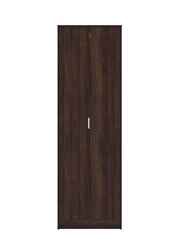 Pria Wenge Dark Brown Tall Multipurpose 2 Door Utility Shoe Storage Cupboard- 11011250