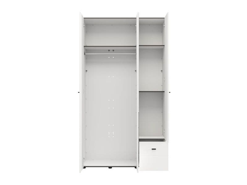 Nevaris White 3 Piece Large Corner Bedroom Wardrobe Modular Set
