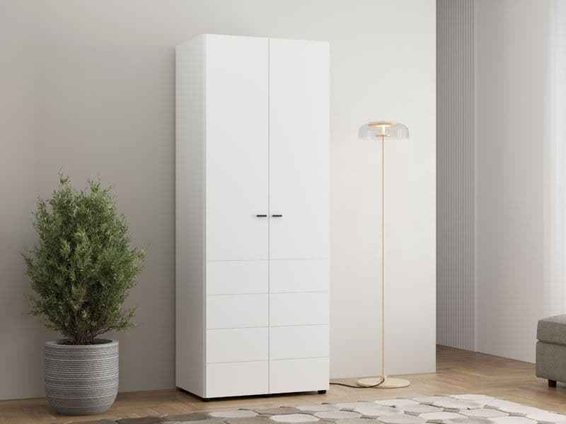 Nevaris White 3 Piece Large Corner Bedroom Wardrobe Modular Set