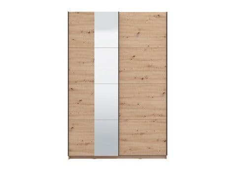 Raya Oak Effect Mirrored Sliding Door Wardrobe 145cm - 11013480