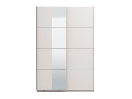 Raya White Mirrored Sliding Door Wardrobe 145cm - 11013481