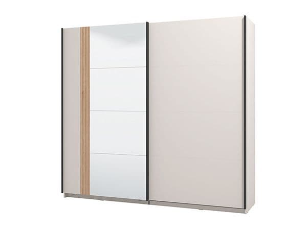 Elandra Cashmere Taupe And Artisan Oak Effect Large Mirrored Sliding Door Wardrobe 220cm 11013694