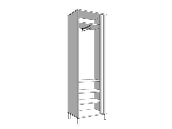 Elandra Cashmere Taupe And Artisan Oak Effect Slim Narrow Shallow Depth Wardrobe - 11013554 RZ