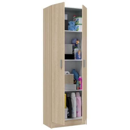Lazar Oak Effect Tall 2 Door Universal Storage Utility Cupboard - 007144R