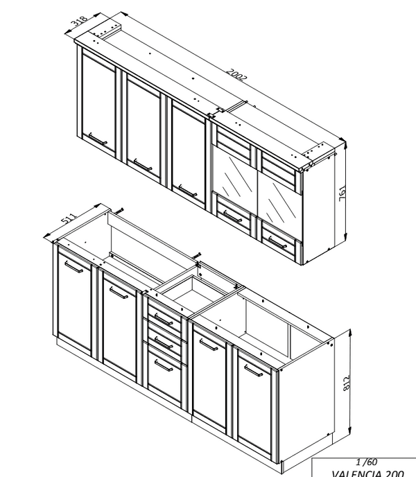 Hugo 200cm Graphite Grey Kitchen Units - 11012183