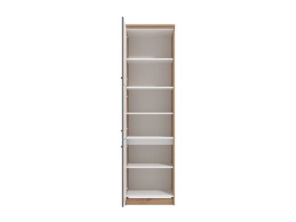 Sara Grey And Oak Effect Tall 60cm 3 Door Kitchen Larder Unit Pantry Cupboard - 11012281