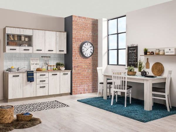 Sara White Oak Effect Kitchen Cupboards Storage Units - 11008675