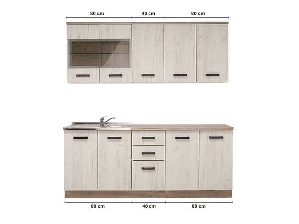 Sara White Oak Effect Kitchen Cupboards Storage Units - 11008675