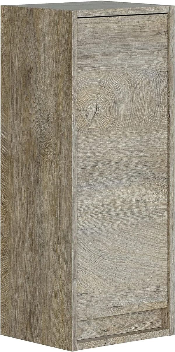 Pico Grey Oak Effect 1 Door Small Wall Mounted Floating Bathroom Storage Cupboard-305090C