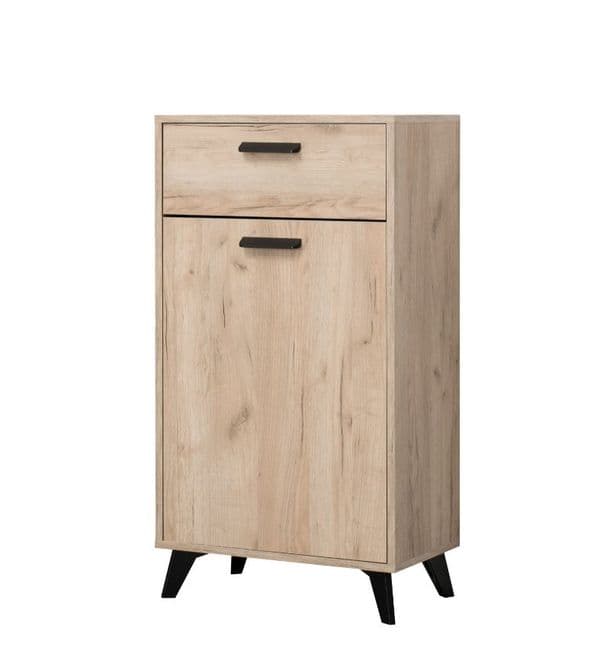 Novara Slim Narrow Sideboard Storage Unit in Grey Oak Effect- 11008180