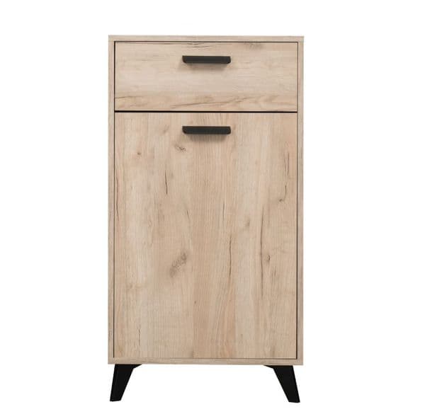 Novara Slim Narrow Sideboard Storage Unit in Grey Oak Effect- 11008180