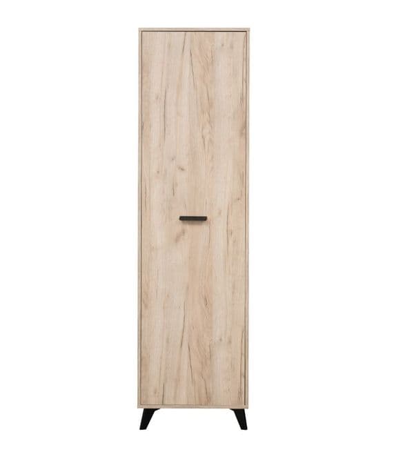 Novara Tall Slim Shallow Narrow Wardrobe In Grey Oak Effect - 11008183