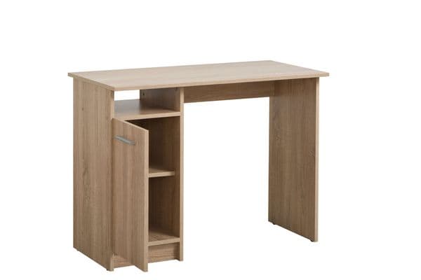 Seville Sonoma Oak Compact Study Desk With Storage- 11008651