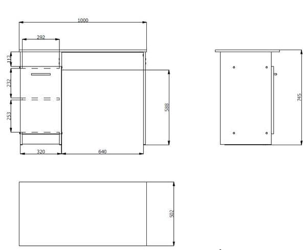 Seville White Compact Study Writing Desk With Storage - 11008652