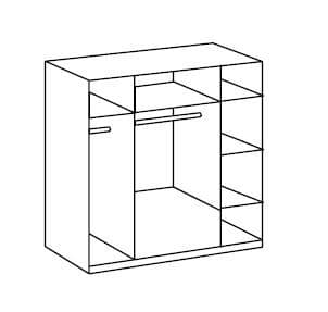 Rico Bi-Fold and Mirrored 4 Door 183cm Wardrobe Dark Grey 2955