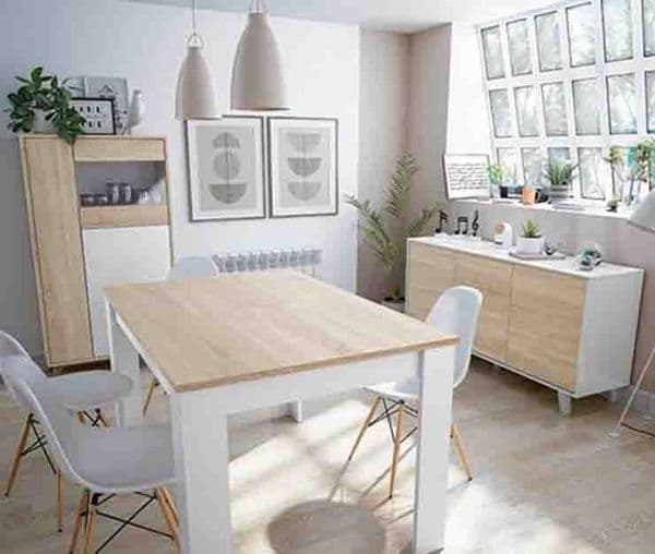 Caden White And Oak Effect 3 Door Wide Sideboard- 016618F