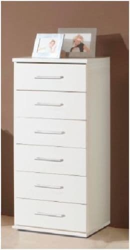 Roman Narrow Chest Of Drawers in Pure White