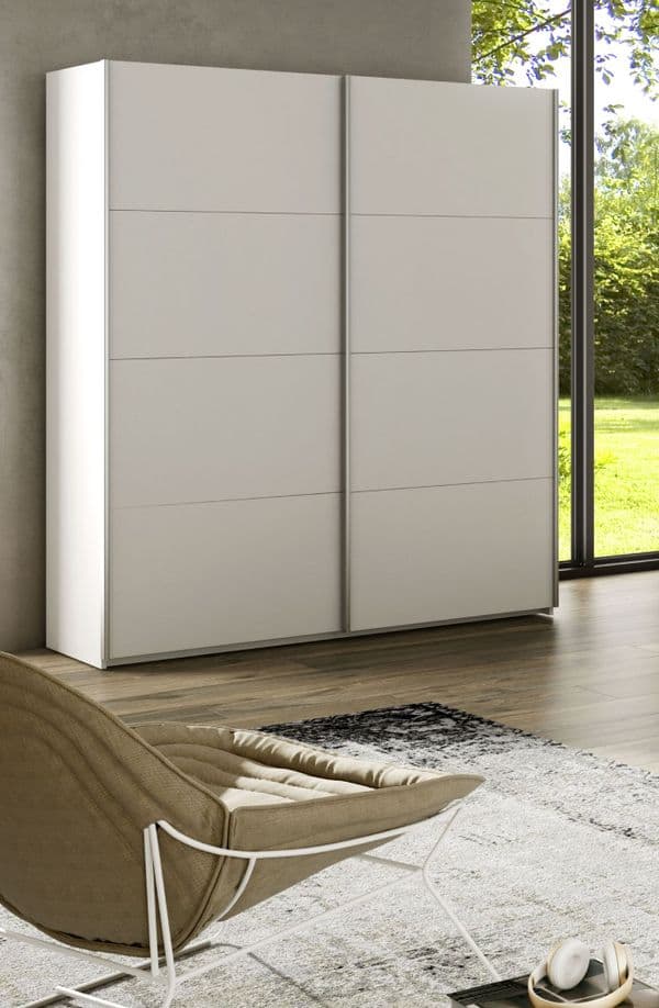 Lira Artic White Wide 150cm Sliding Door Wardrobe - ARM150A