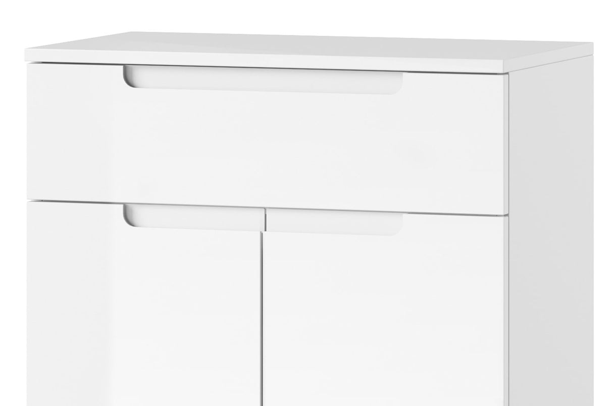 Serene White High Gloss Tall Sideboard Storage Unit S19