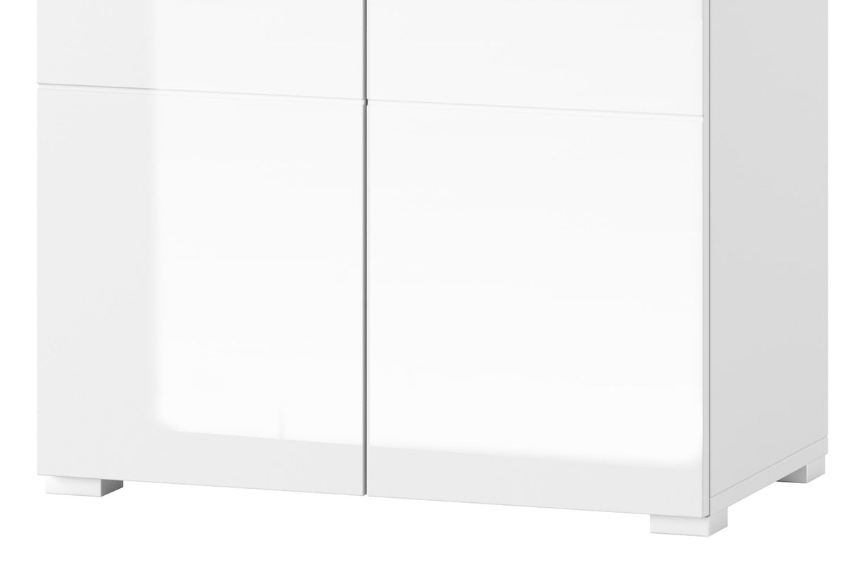 Serene White High Gloss Tall Sideboard Storage Unit S19