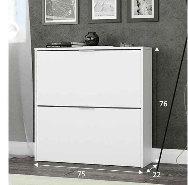 Lavio 2 Drawer Shoe Cabinet White- 07873O