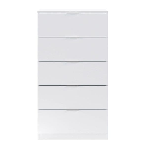 Spinda Artic White Modern 5 Drawer Chest - 007845A