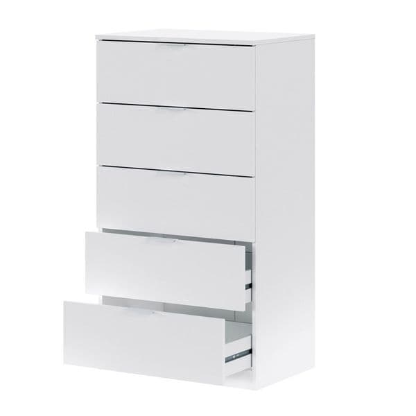 Spinda Artic White Modern 5 Drawer Chest - 007845A