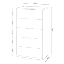 Spinda Artic White Modern 5 Drawer Chest - 007845A