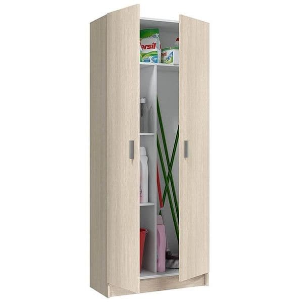 Tall Oak Effect 2 Door Utility Universal Storage Cupboard- 007142R